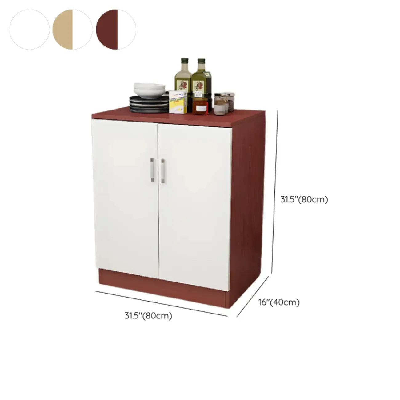 Wooden Freestanding Rectangle Storage Cabinet - Modern Design #size