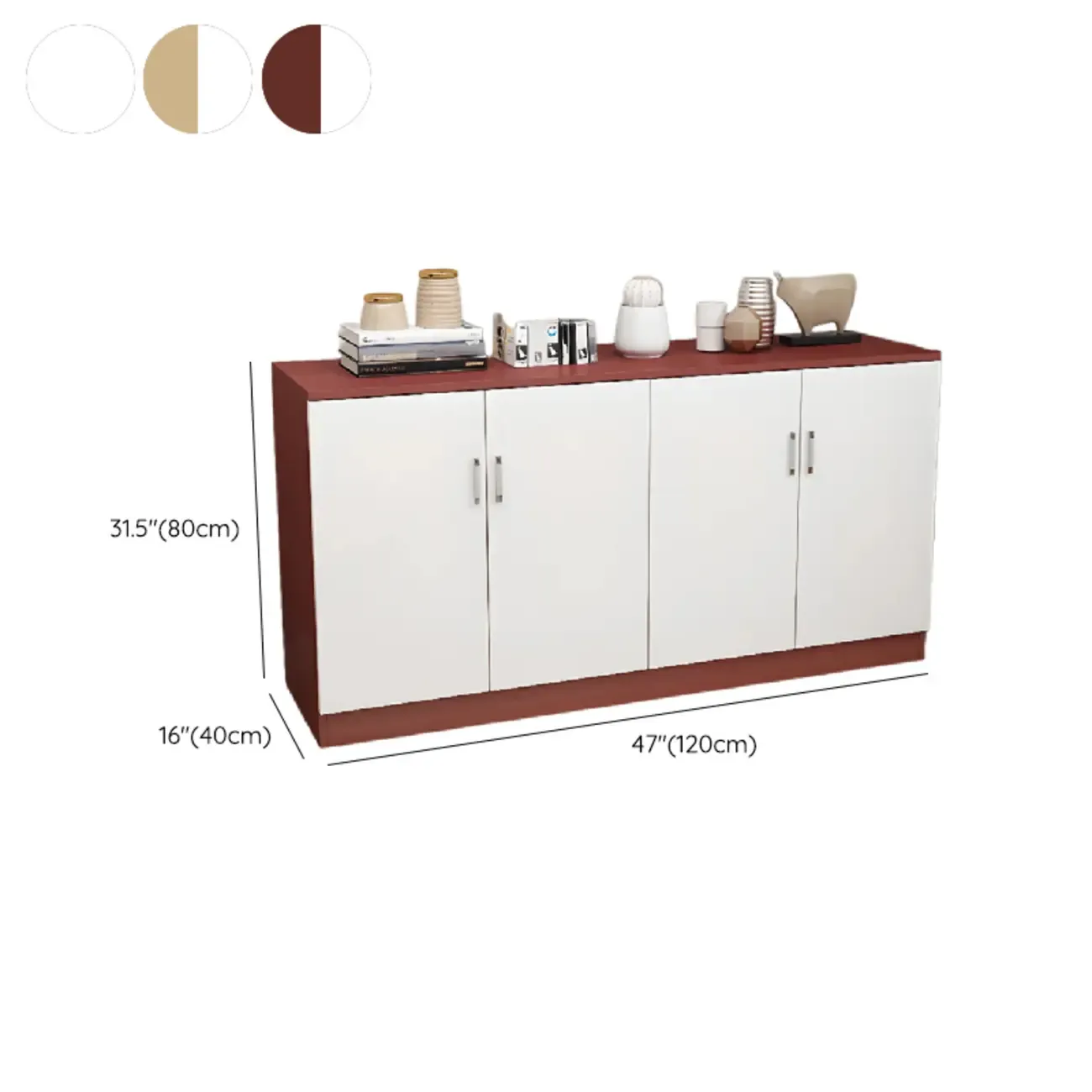 Wooden Freestanding Rectangle Storage Cabinet - Modern Design Image - 23