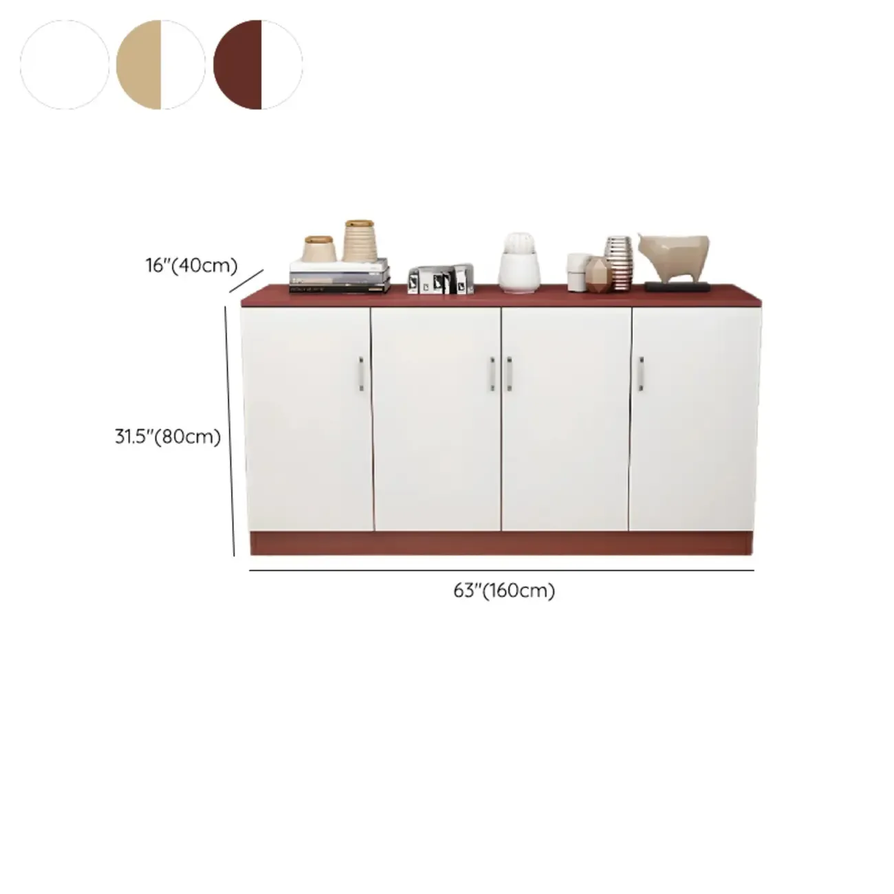 Wooden Freestanding Rectangle Storage Cabinet - Modern Design Image - 25