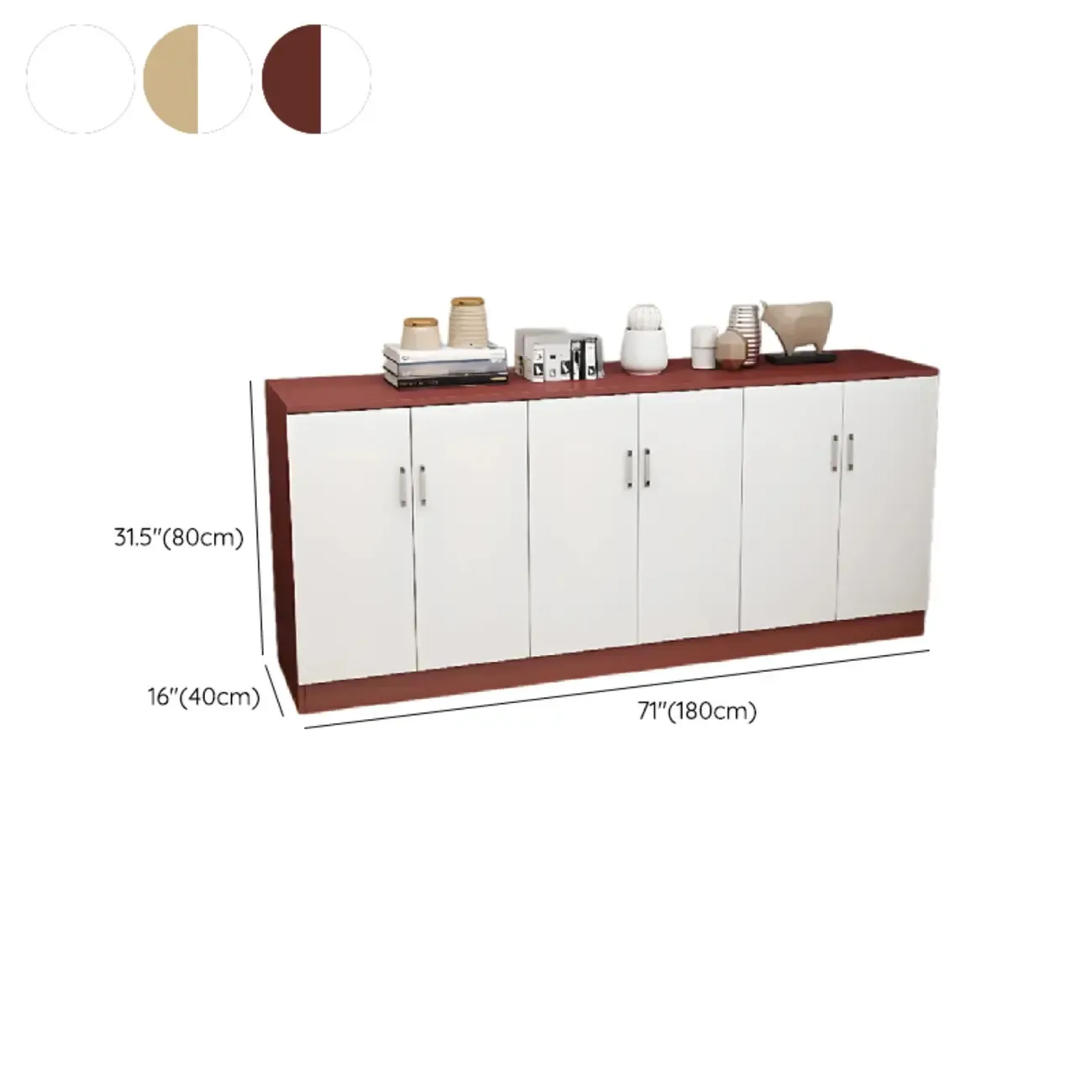 Wooden Freestanding Rectangle Storage Cabinet - Modern Design Image - 26