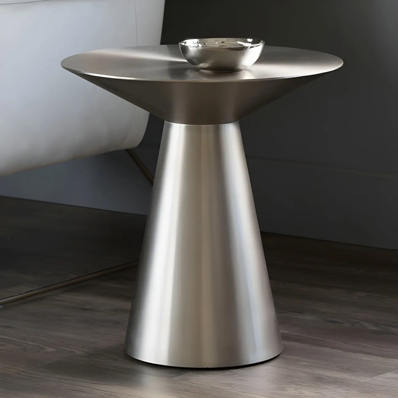 Minimalist Modern Silver Metal Side Table for Living Room Image - 10 | homeyfad