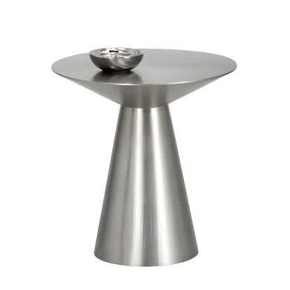 Minimalist Modern Silver Metal Side Table for Living Room Image - 9
