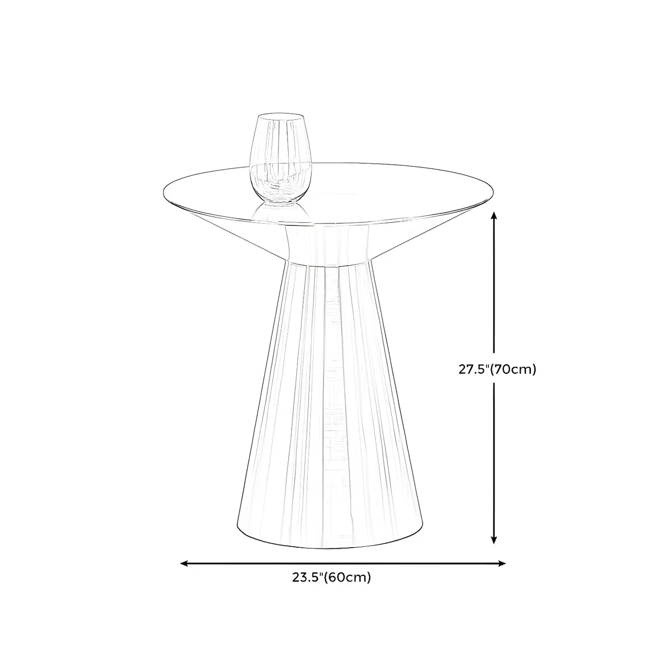 Minimalist Modern Silver Metal Side Table for Living Room #size