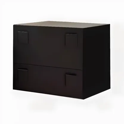 Modern Wooden Matte Black Storage Cabinet for Bathroom  Image - 3