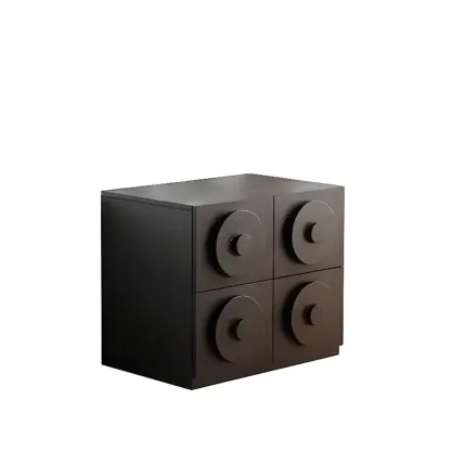 Modern Wooden Matte Black Storage Cabinet for Bathroom  Image - 9