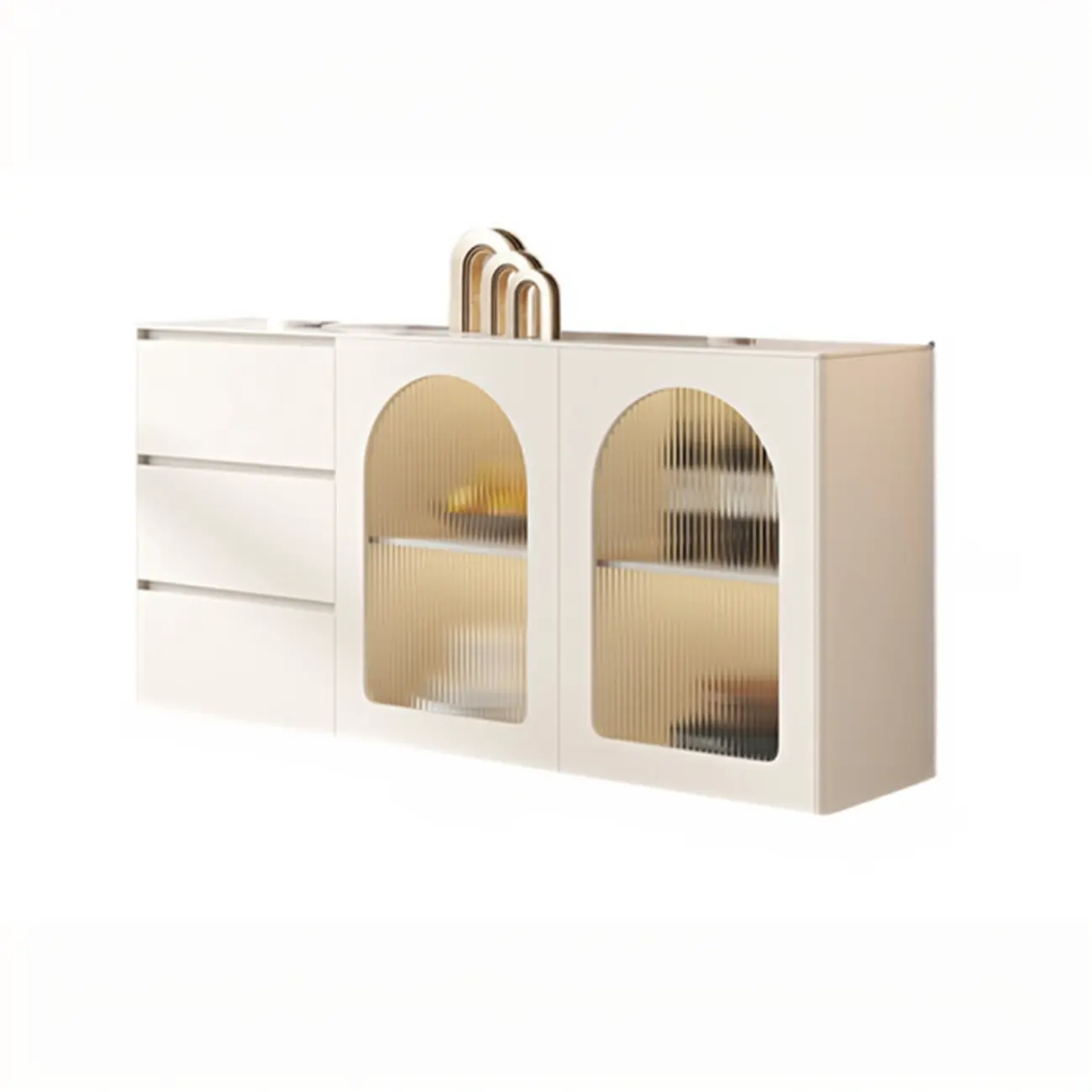 Minimalistic White Rectangular Accent Cabinet for Living Room Image - 4 | homeyfad