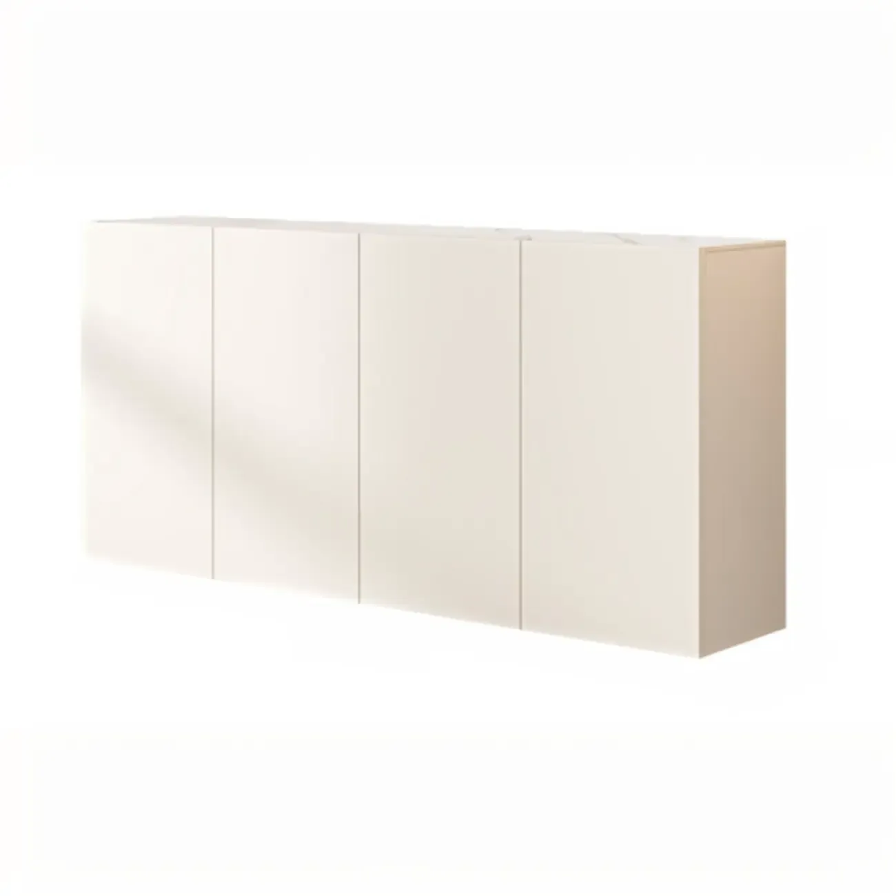 Minimalistic White Rectangular Accent Cabinet for Living Room Image - 7