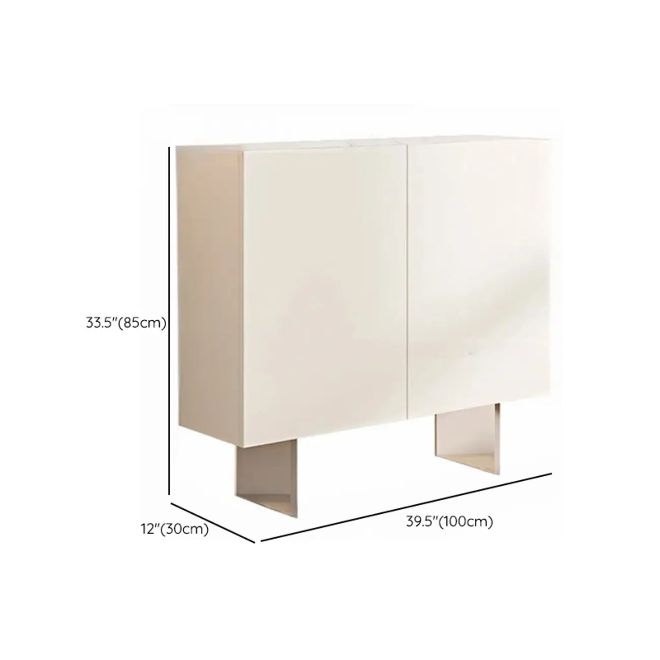 Minimalistic White Rectangular Accent Cabinet for Living Room Image - 12 | homeyfad