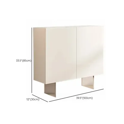 Minimalistic White Rectangular Accent Cabinet for Living Room Image - 12