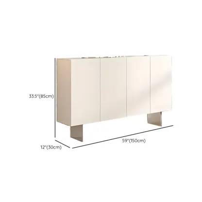 Minimalistic White Rectangular Accent Cabinet for Living Room Image - 14