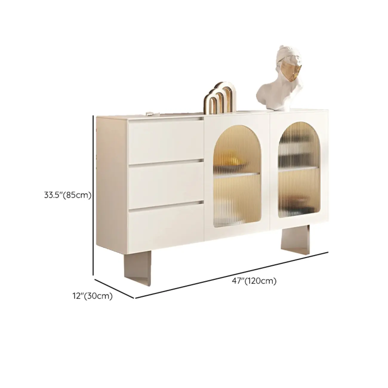 Minimalistic White Rectangular Accent Cabinet for Living Room Image - 15 | homeyfad