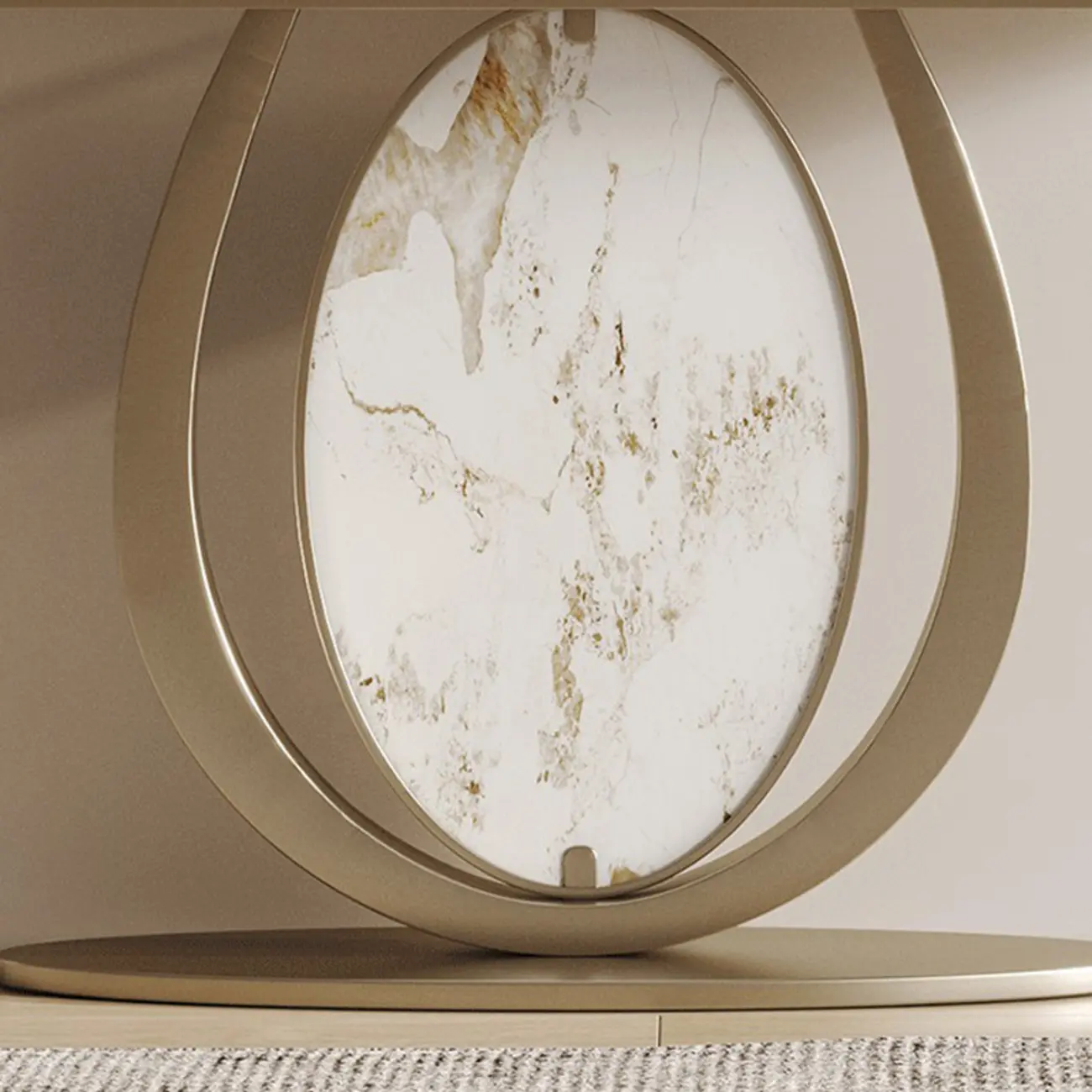 Glam Stone Top Console Table with Curved Base Design Image - 9 | homeyfad