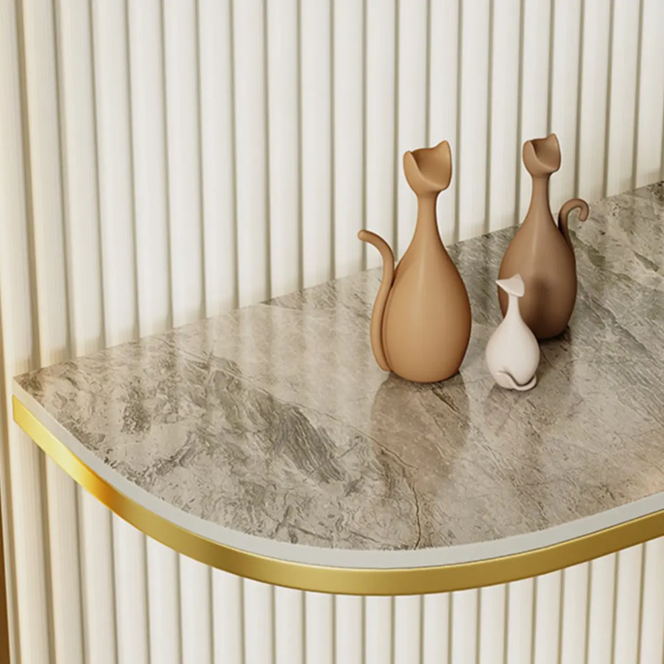 Glam Narrow Stone Top Console Table for the Entryway			 Image - 8 | homeyfad