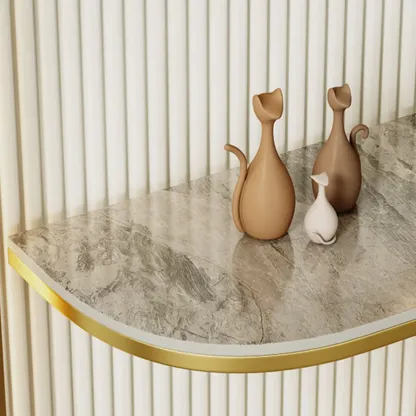 Glam Narrow Stone Top Console Table for the Entryway			 Image - 8