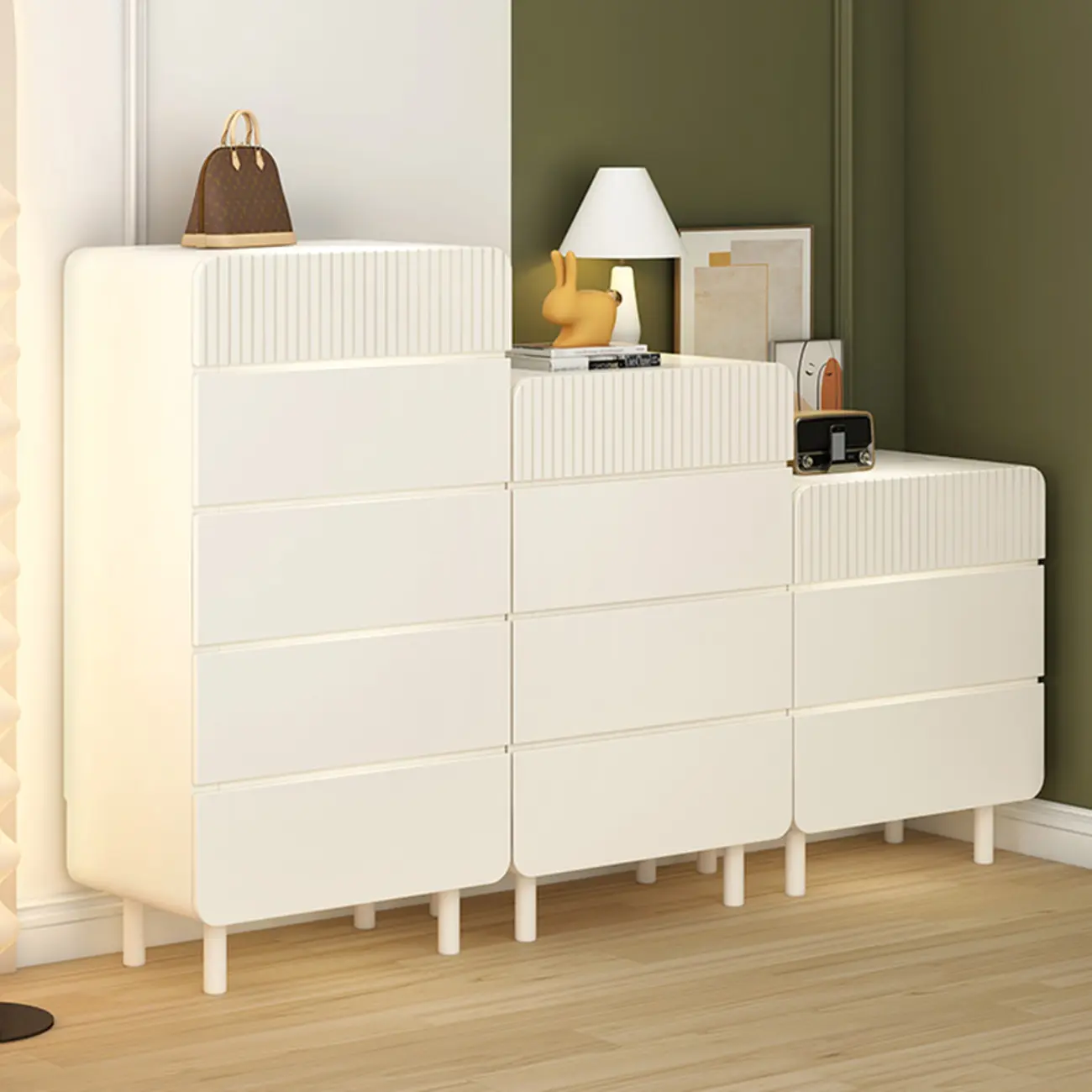  Versatile Modern White Accent Chest with Waterproof Design  Image - 1 | homeyfad