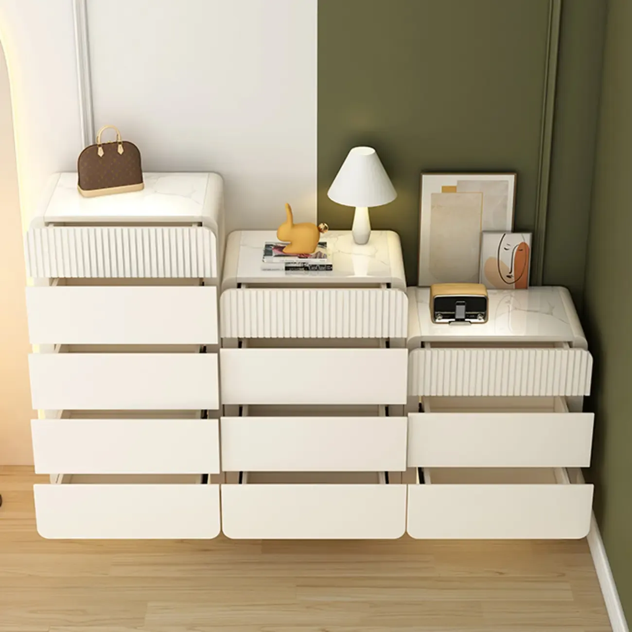  Versatile Modern White Accent Chest with Waterproof Design  Image - 4