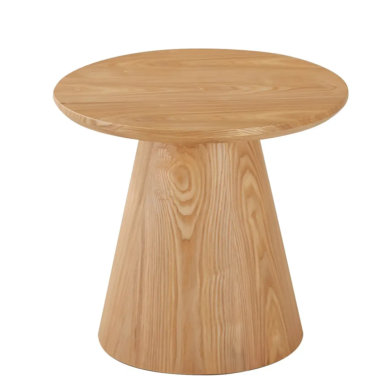 Modern Round Brown Solid Wood End Table for Living Room Image - 12