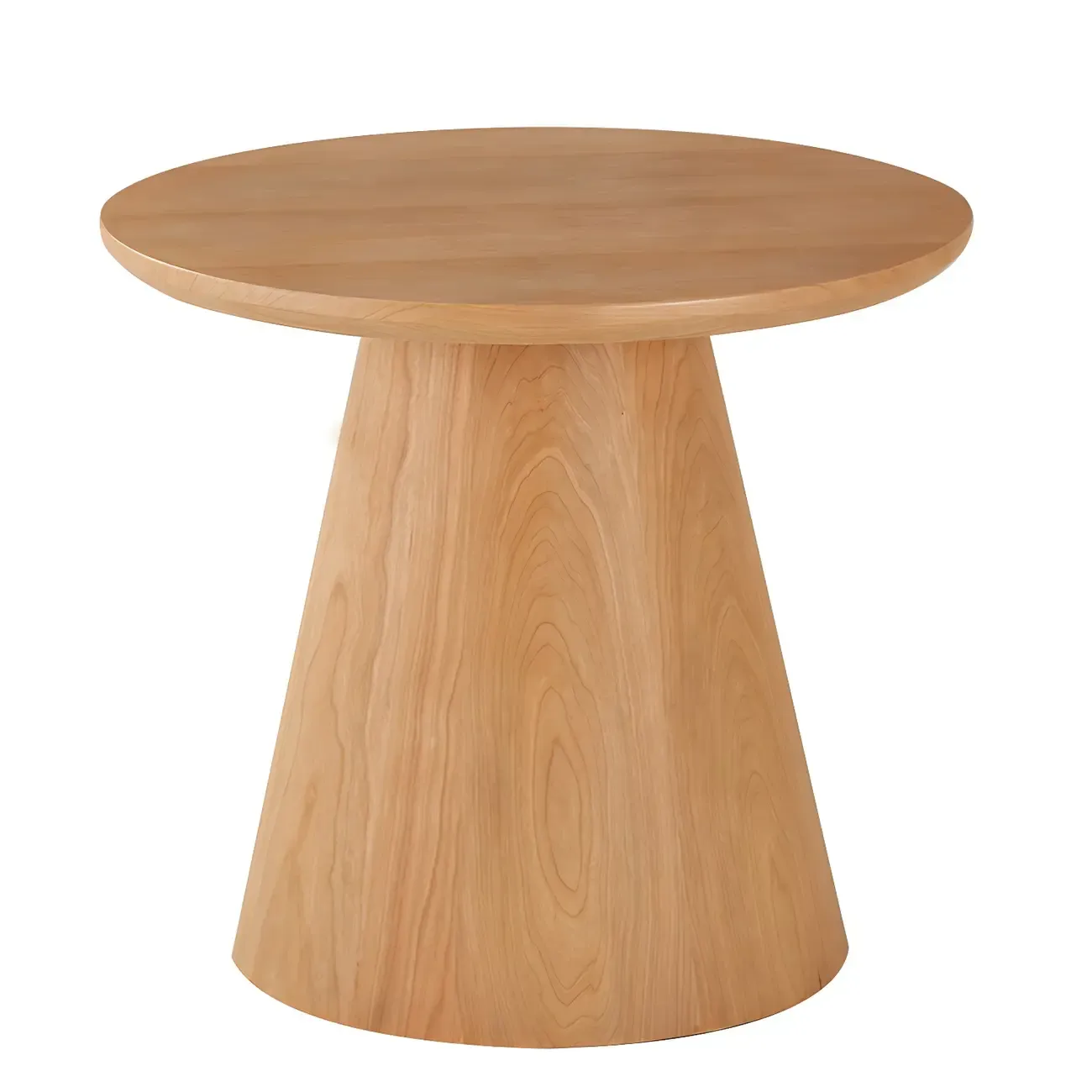 Modern Round Brown Solid Wood End Table for Living Room Image - 13