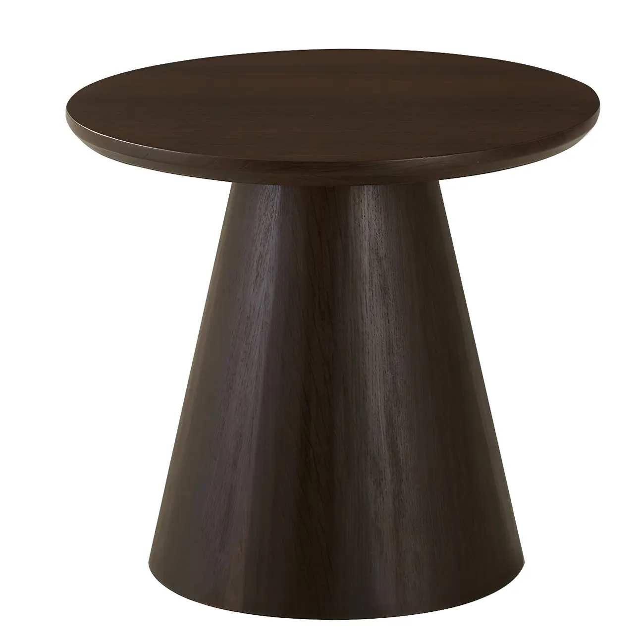 Modern Round Brown Solid Wood End Table for Living Room Image - 10 | homeyfad