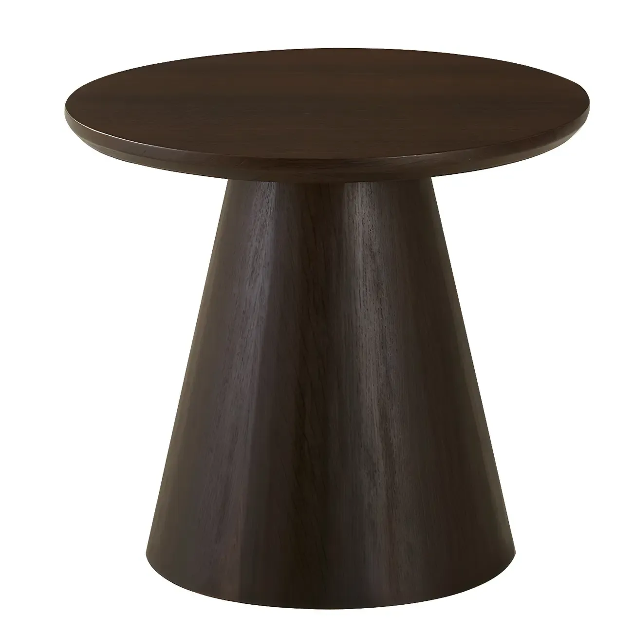 Modern Round Brown Solid Wood End Table for Living Room Image - 10