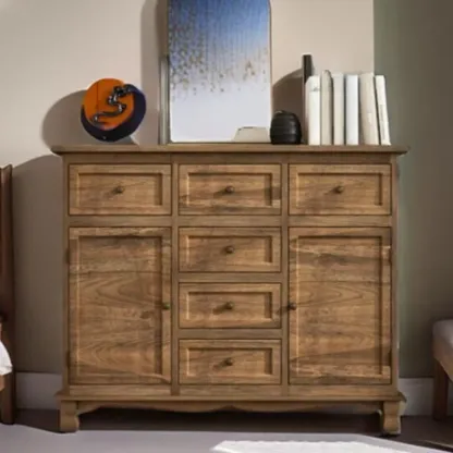 Rustic Wooden White Storage Cabinet for Bedroom or Office Image - 2