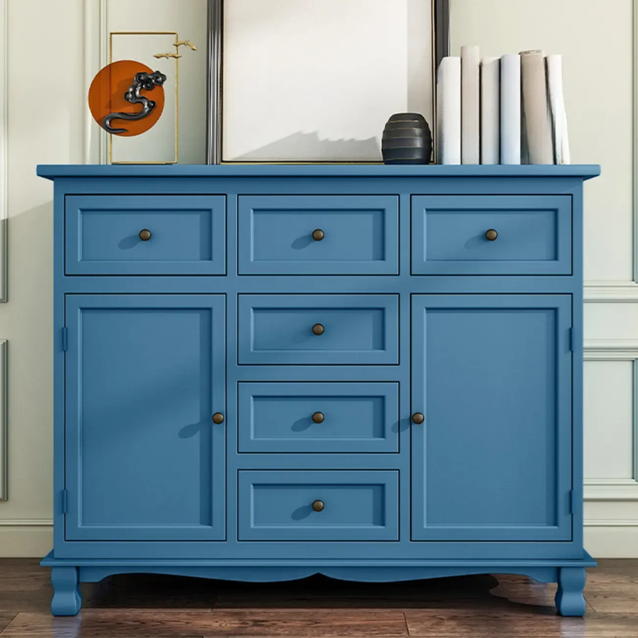 Rustic Wooden White Storage Cabinet for Bedroom or Office Image - 3