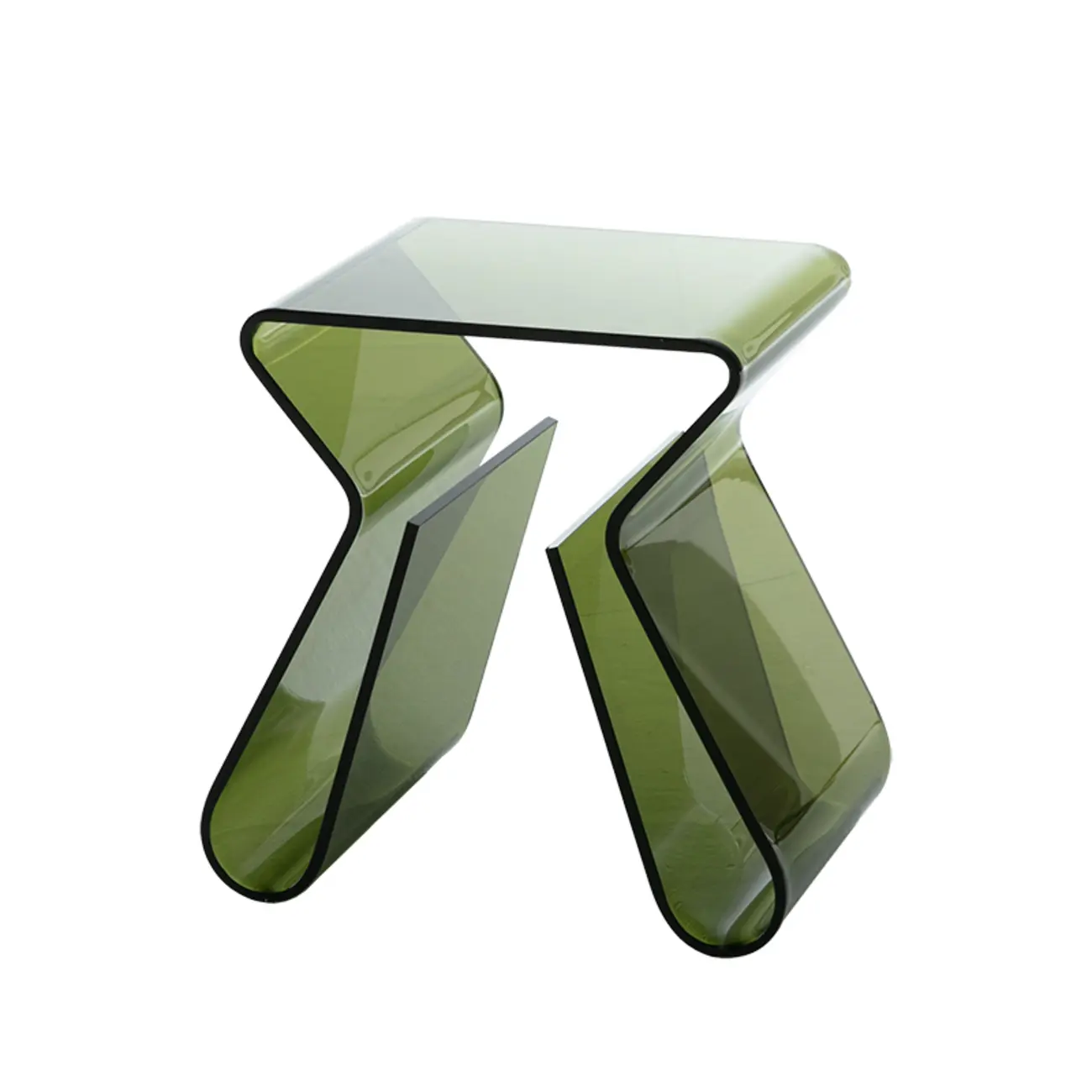 Gray Acrylic Side Table with Magazine Rack for Living Room Image - 9 | homeyfad