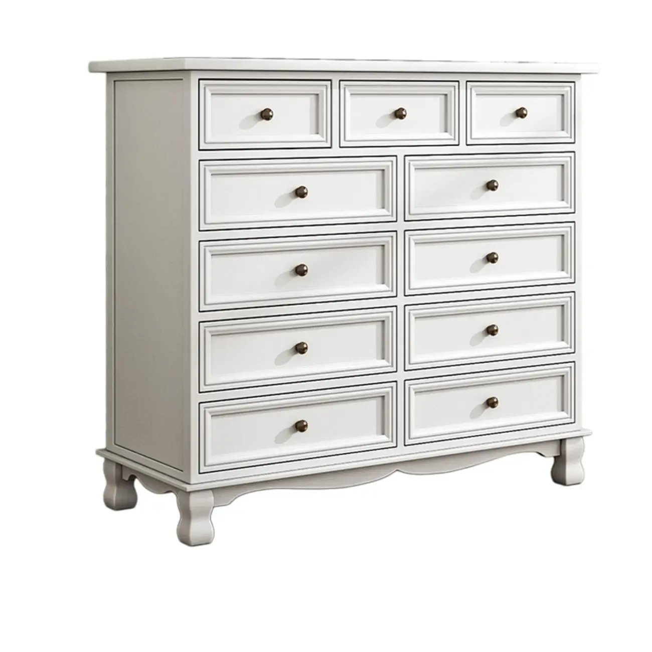 Rustic Wooden White Storage Cabinet for Bedroom or Office Image - 9