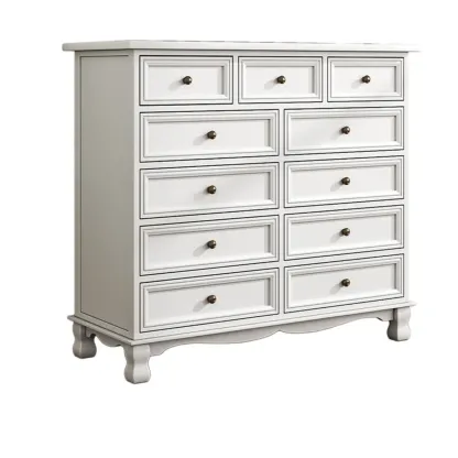 Rustic Wooden White Storage Cabinet for Bedroom or Office Image - 9