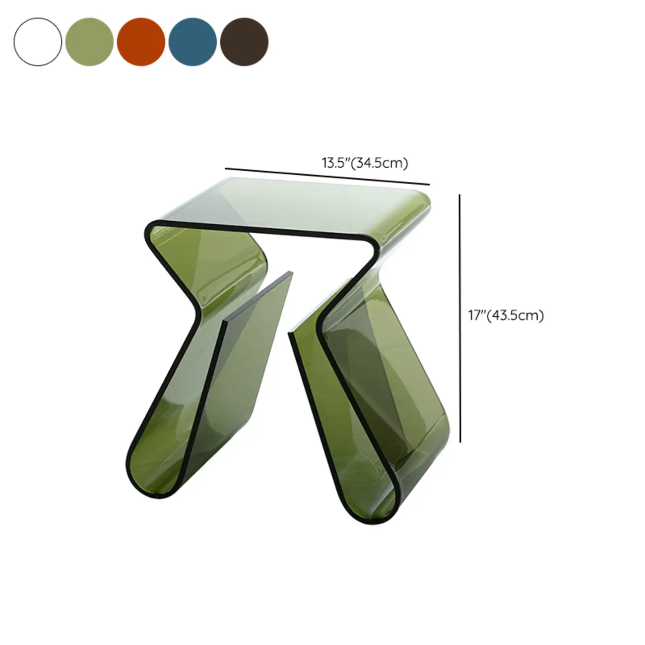 Gray Acrylic Side Table with Magazine Rack for Living Room #size | homeyfad