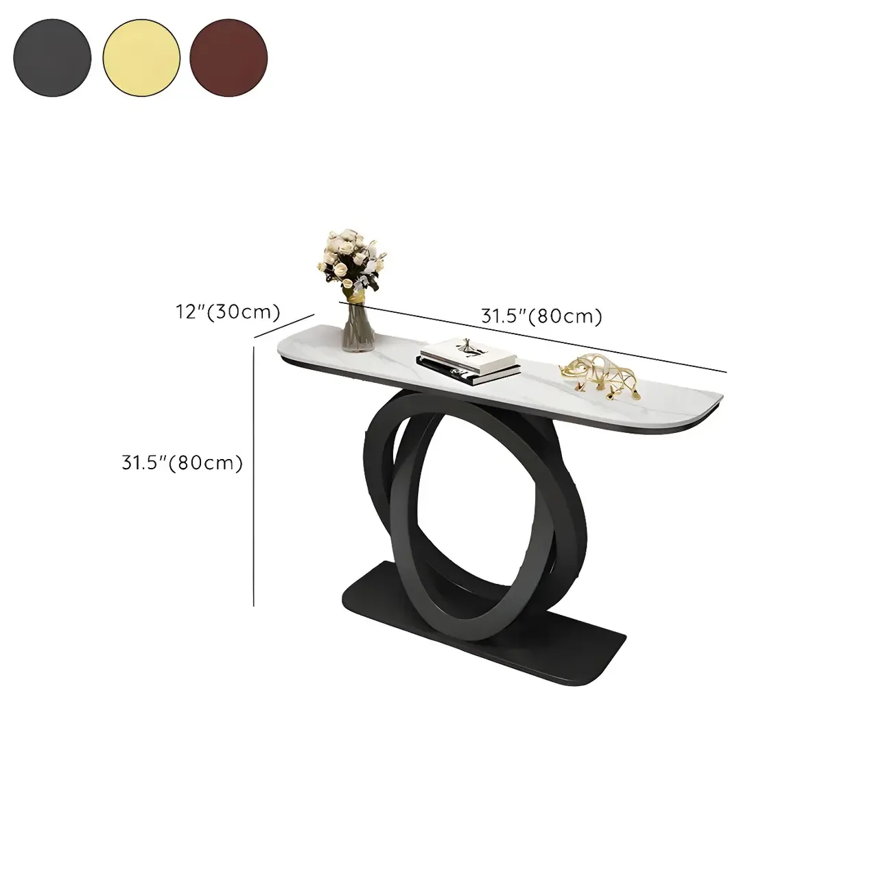Modern Stone Top Abstract Base Console Table Image - 22
