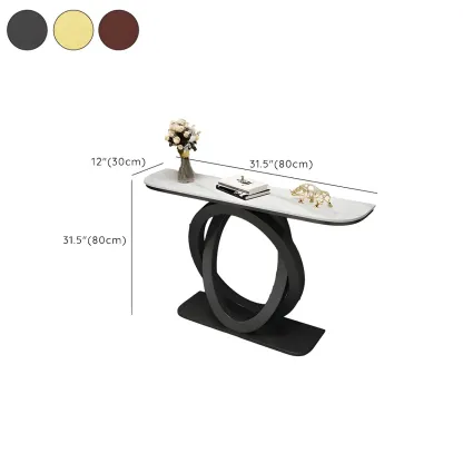 Modern Stone Top Abstract Base Console Table Image - 22