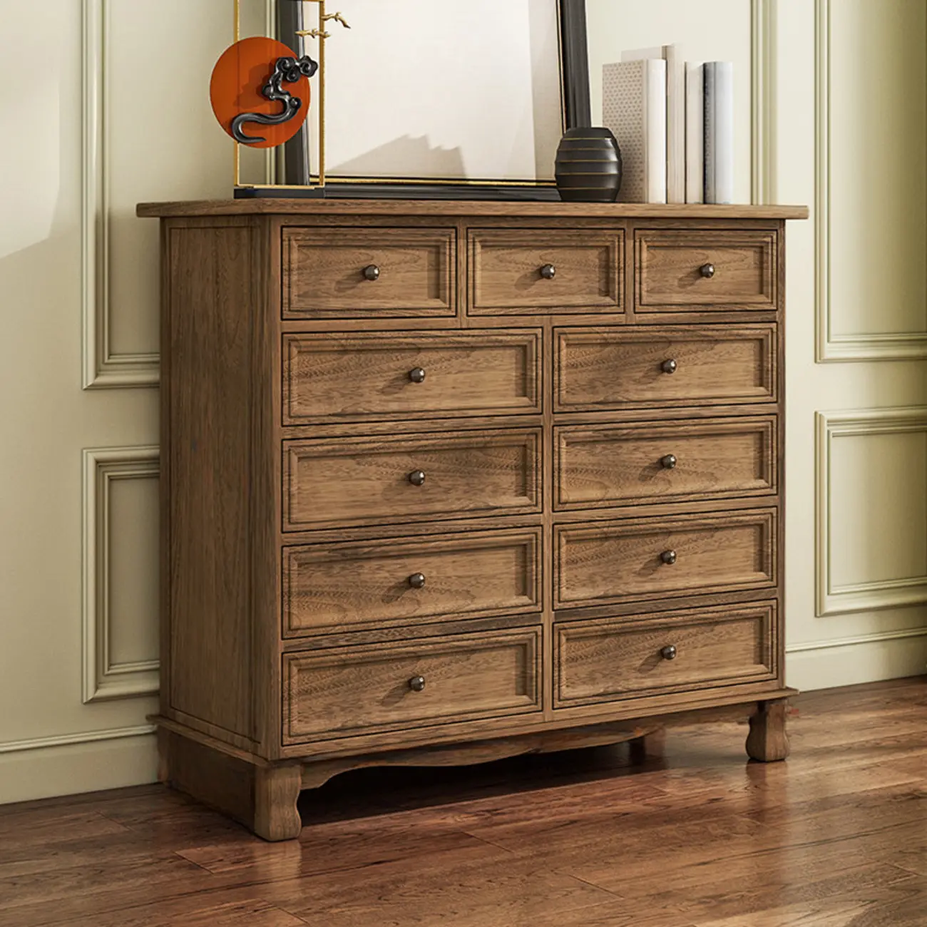 Rustic Wooden White Storage Cabinet for Bedroom or Office Image - 20 | homeyfad