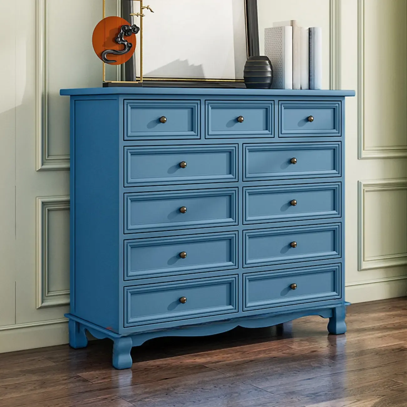 Rustic Wooden White Storage Cabinet for Bedroom or Office Image - 21