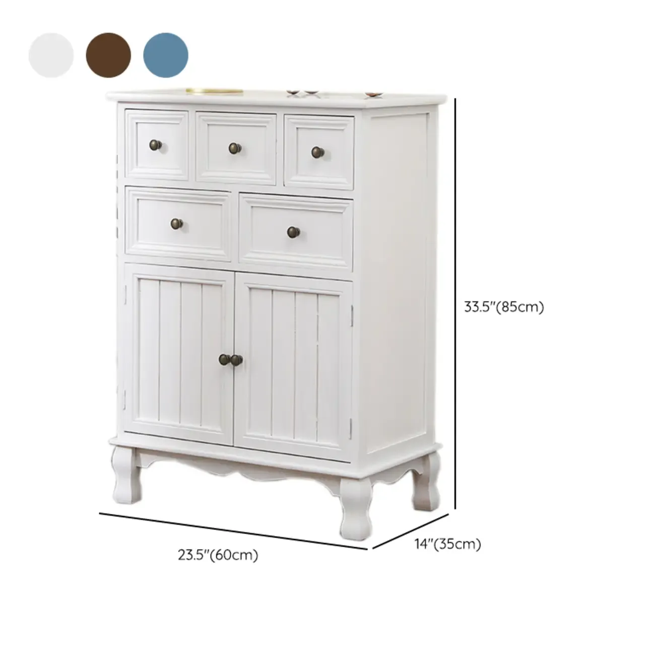 Rustic Wooden White Storage Cabinet for Bedroom or Office #size
