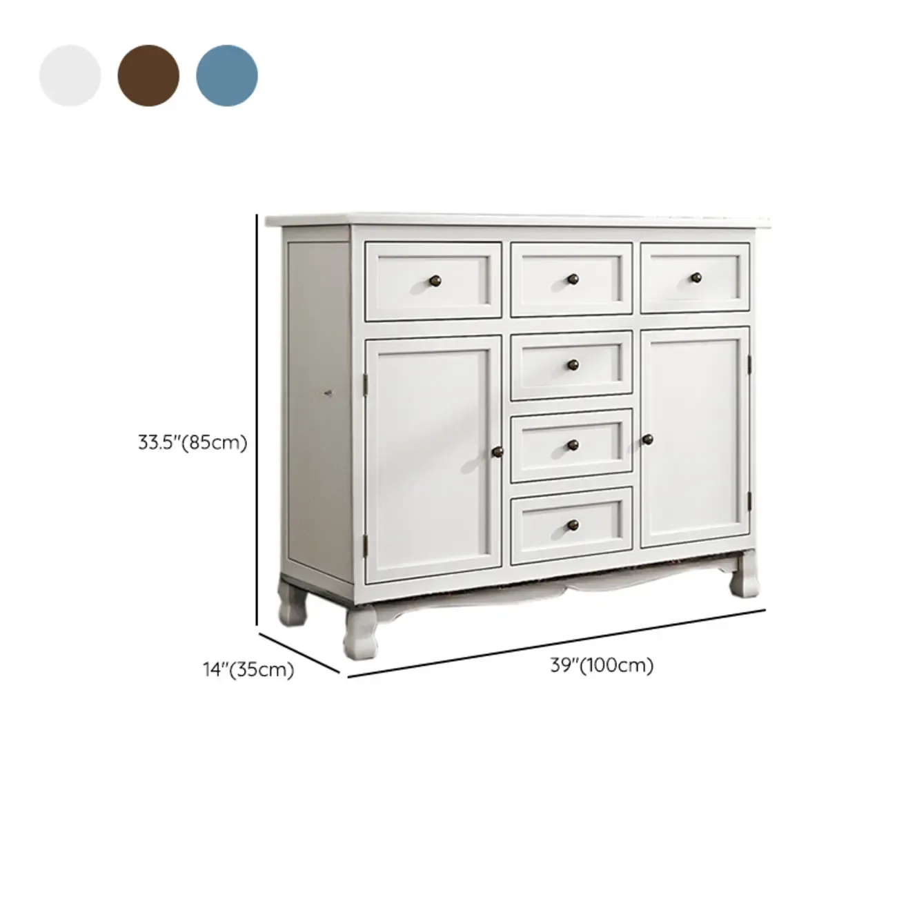 Rustic Wooden White Storage Cabinet for Bedroom or Office Image - 23