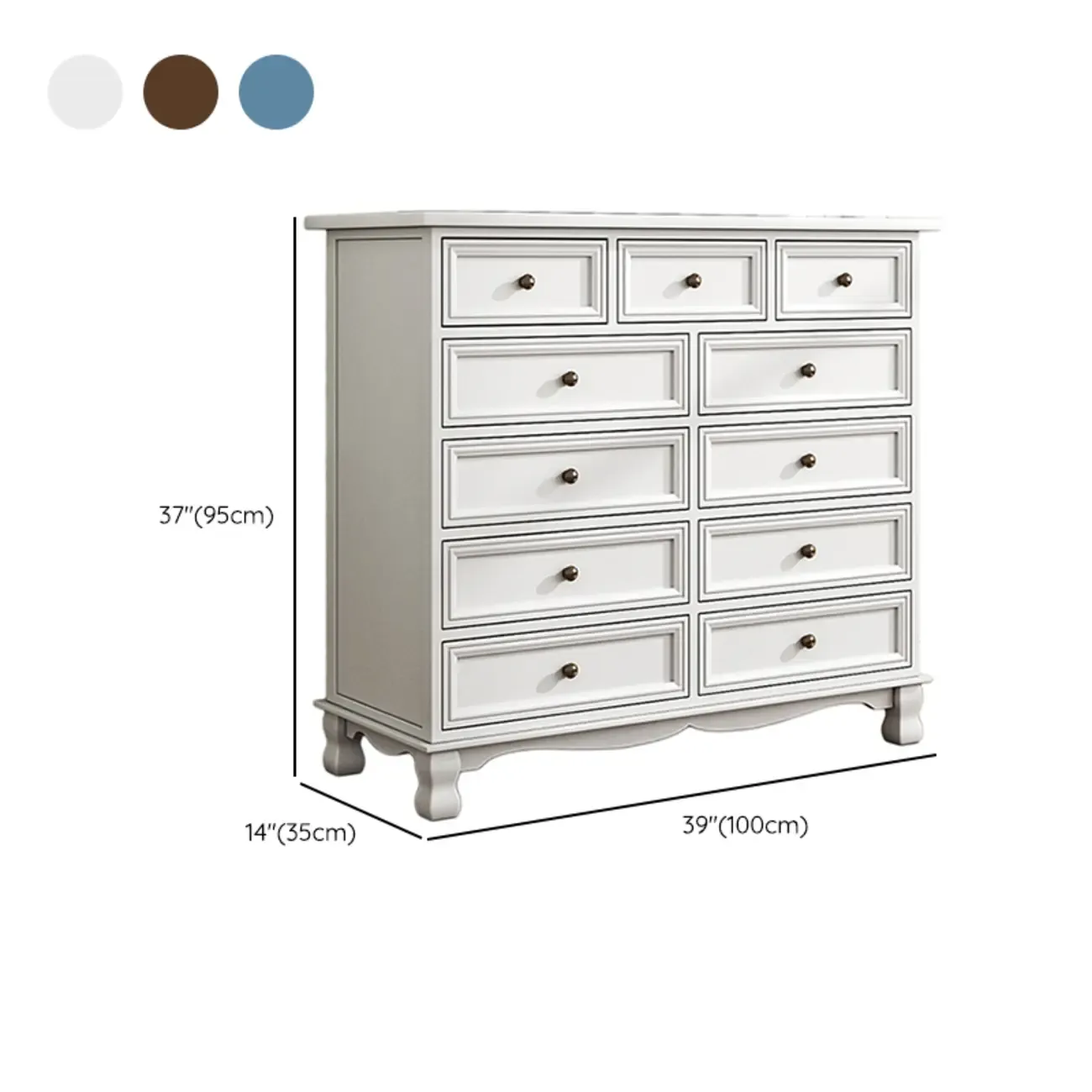 Rustic Wooden White Storage Cabinet for Bedroom or Office Image - 25