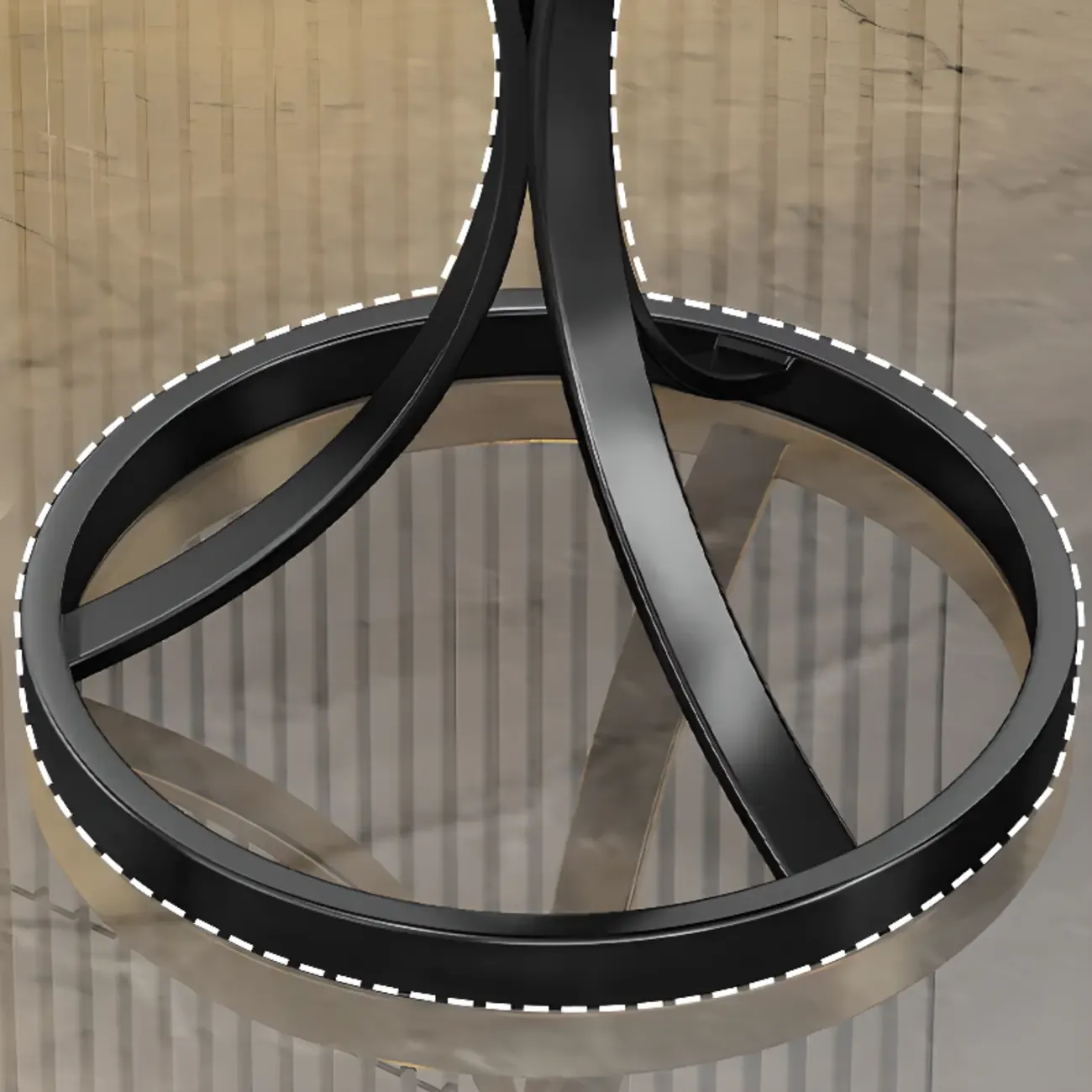 Round Gold Metal and Marble End Table for Living Room Image - 11