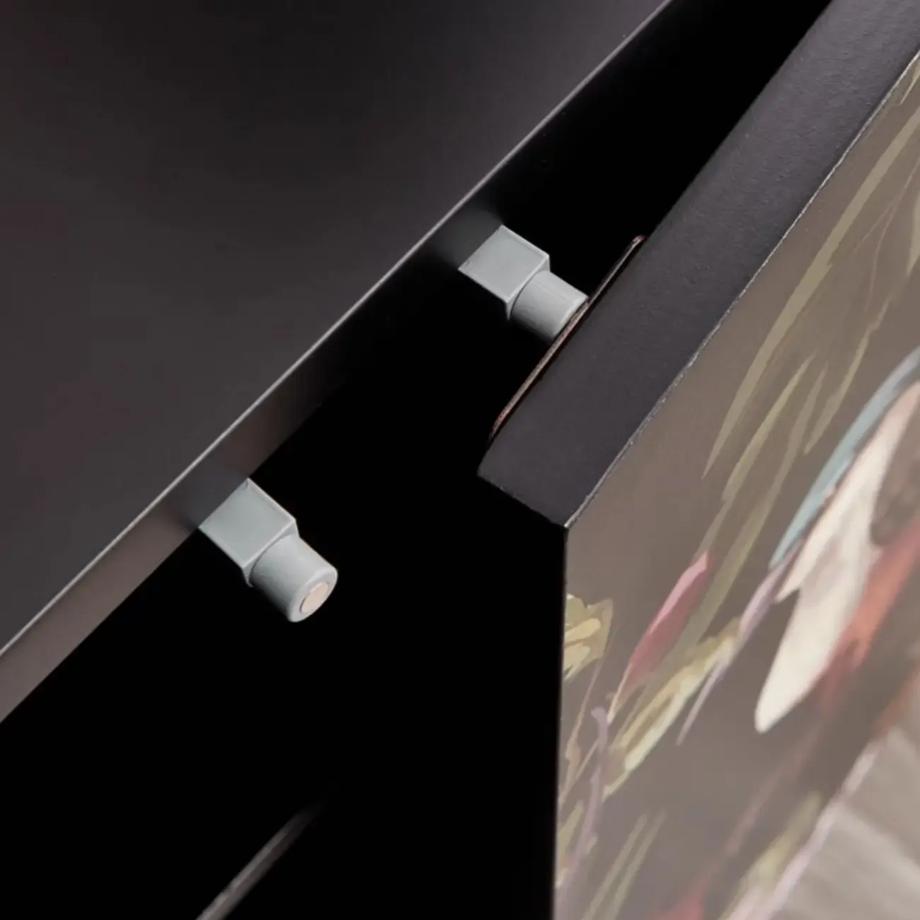 French Country Cabinet with Flower Finish for Living Room Image - 7