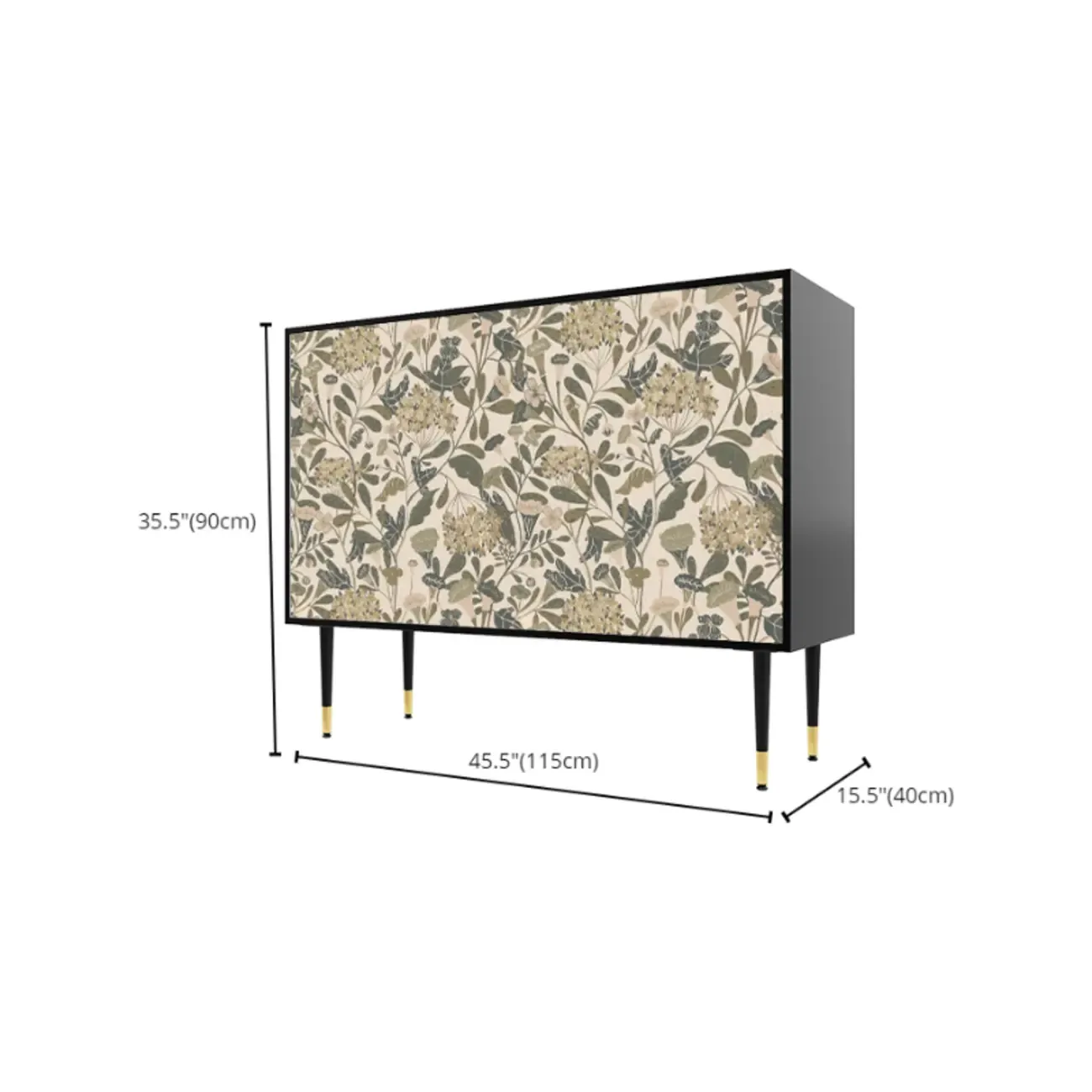 French Country Cabinet with Flower Finish for Living Room Image - 11