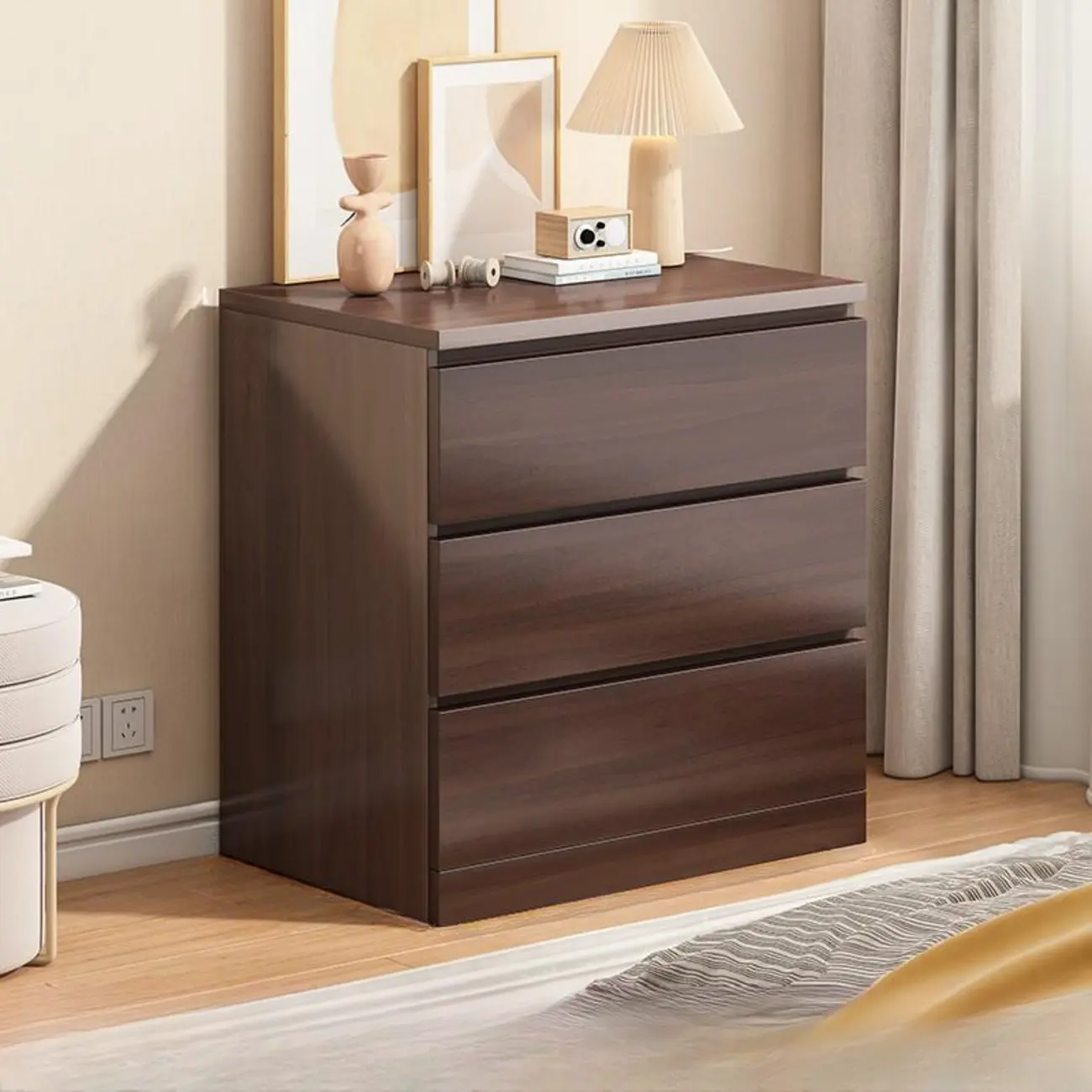 Rustic Solid Wood 	Accent Cabinet with Drawers for Bedroom  Image - 2 | homeyfad