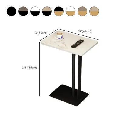 Minimalist C-Shaped White Marble Side Table for Sofa #size