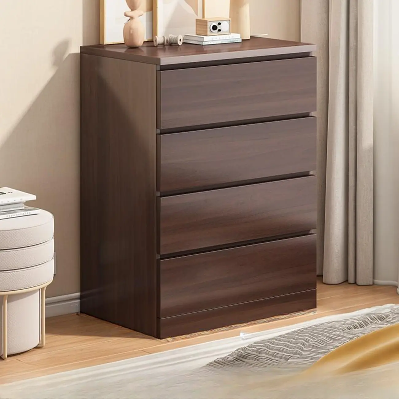 Rustic Solid Wood 	Accent Cabinet with Drawers for Bedroom  Image - 7 | homeyfad