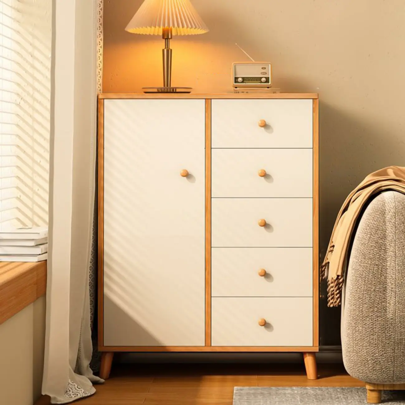 Rustic Solid Wood 	Accent Cabinet with Drawers for Bedroom  Image - 8 | homeyfad