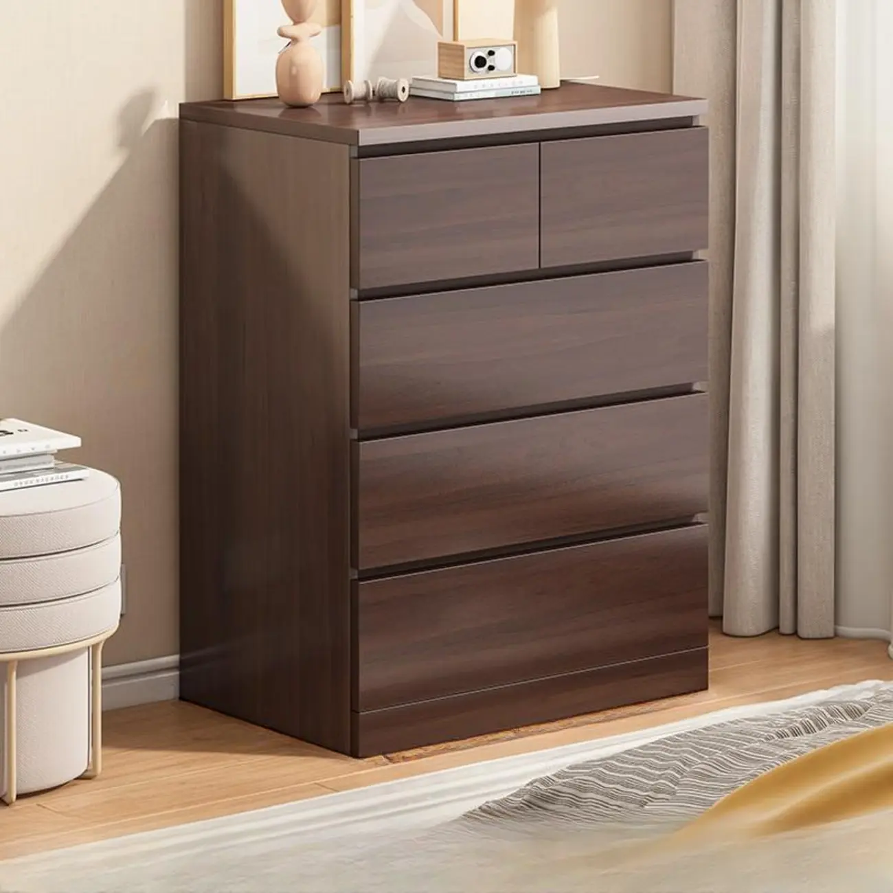 Rustic Solid Wood 	Accent Cabinet with Drawers for Bedroom  Image - 11 | homeyfad