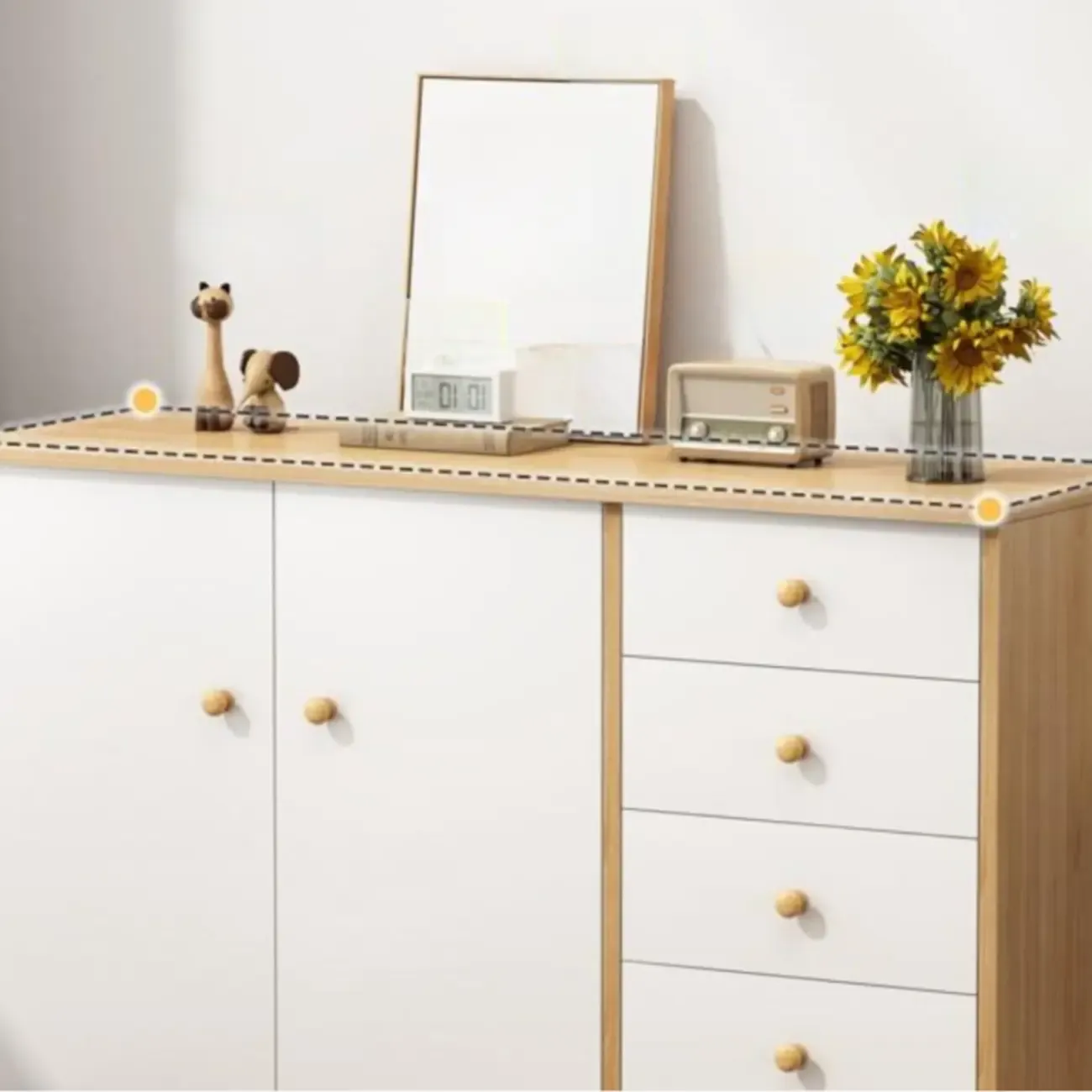 Rustic Solid Wood 	Accent Cabinet with Drawers for Bedroom  Image - 12