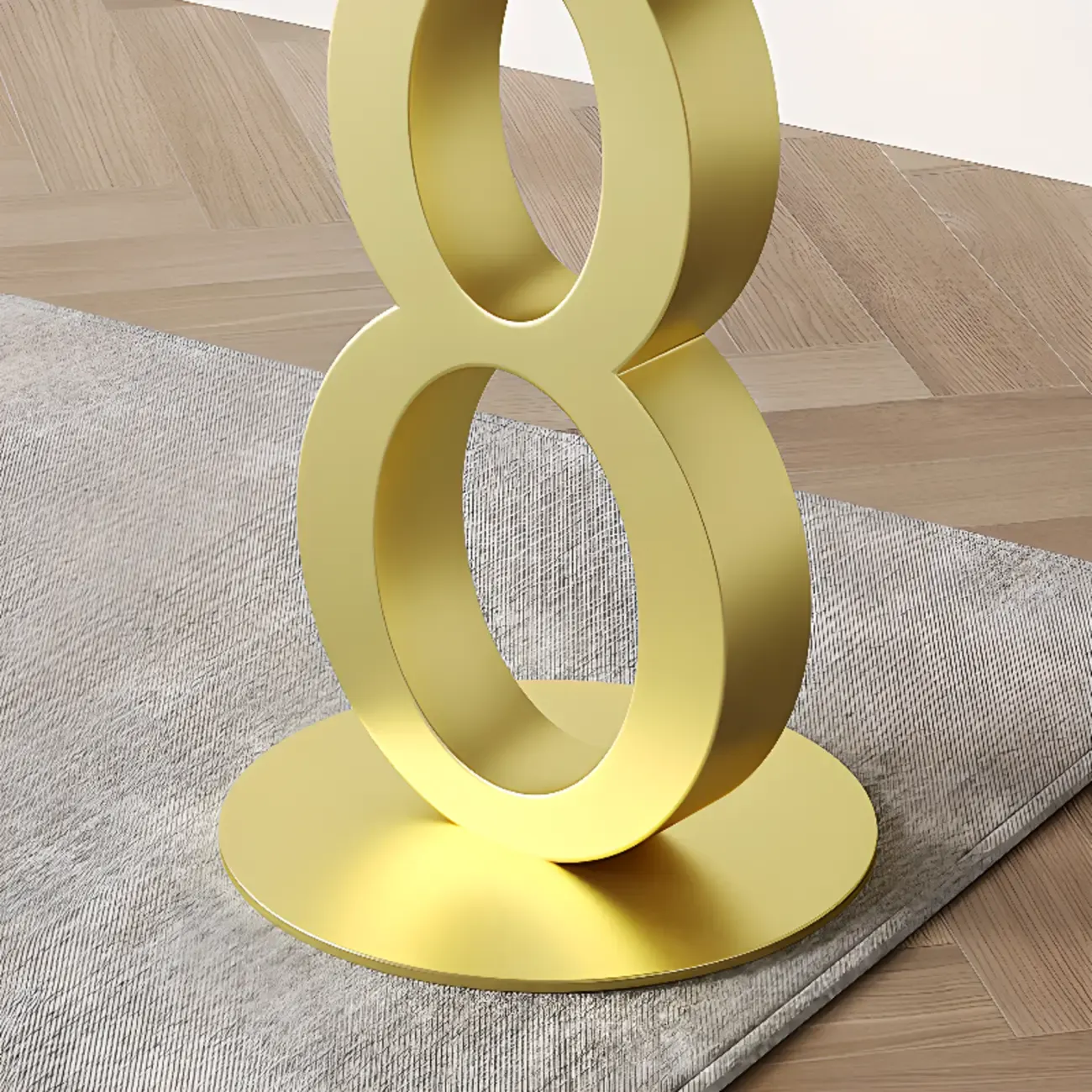 Stylish Round Marble Top End Table for Living Room Image - 4