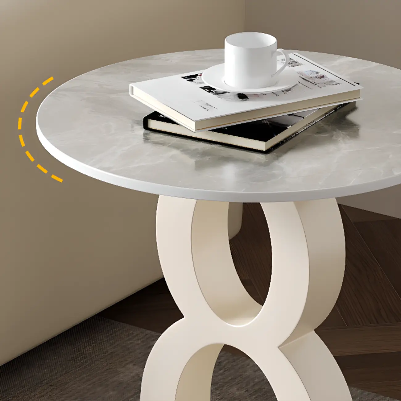 Stylish Round Marble Top End Table for Living Room Image - 8 | homeyfad