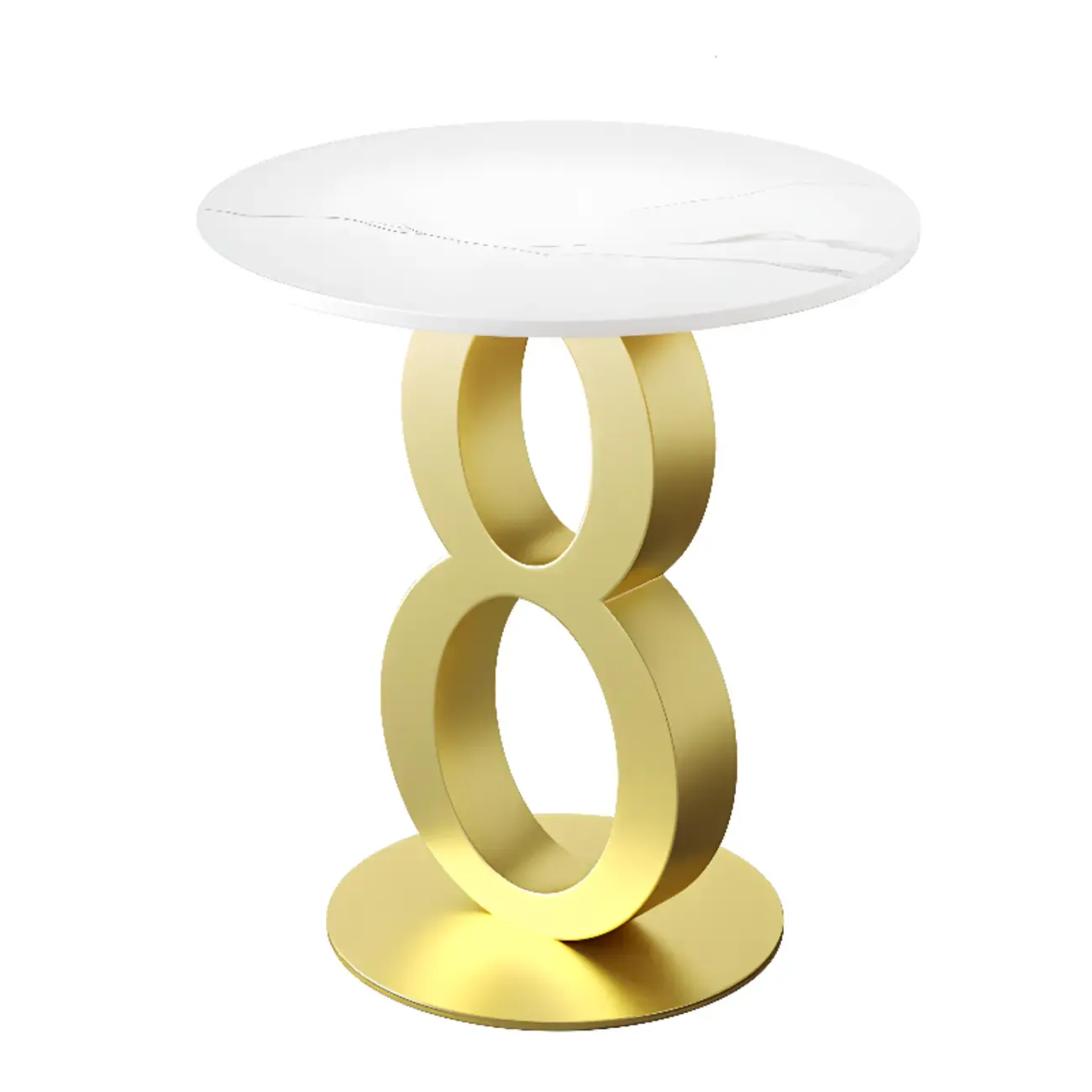 Stylish Round Marble Top End Table for Living Room Image - 10