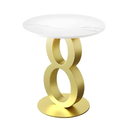 Stylish Round Marble Top End Table for Living Room Image - 10